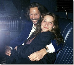 Singer Eric Clapton and model Carla Bruni arrive at "Bill Wyman'