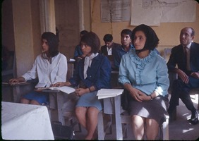 Students at the Higher Teachers College of Kabul where Dr. Podlich, the photographer, worked and taught for two year's with the United Nations Educational, Scientific and Cultural Organization.