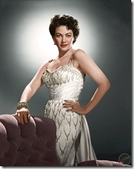 Colorization of black and whtie photo of Yvonne Decarlo