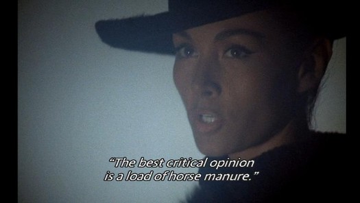 Oja with the subtitle "The best critical opinion is a load of horse manure."